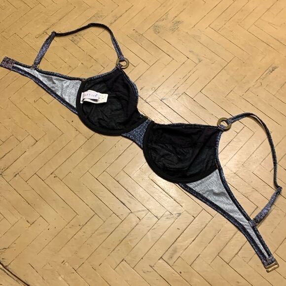 Captiva Blue Underwire Bikini Top M Denim Bra - Picture 11 of 13